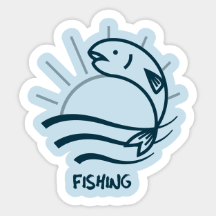 fish and the sun fishing Sticker